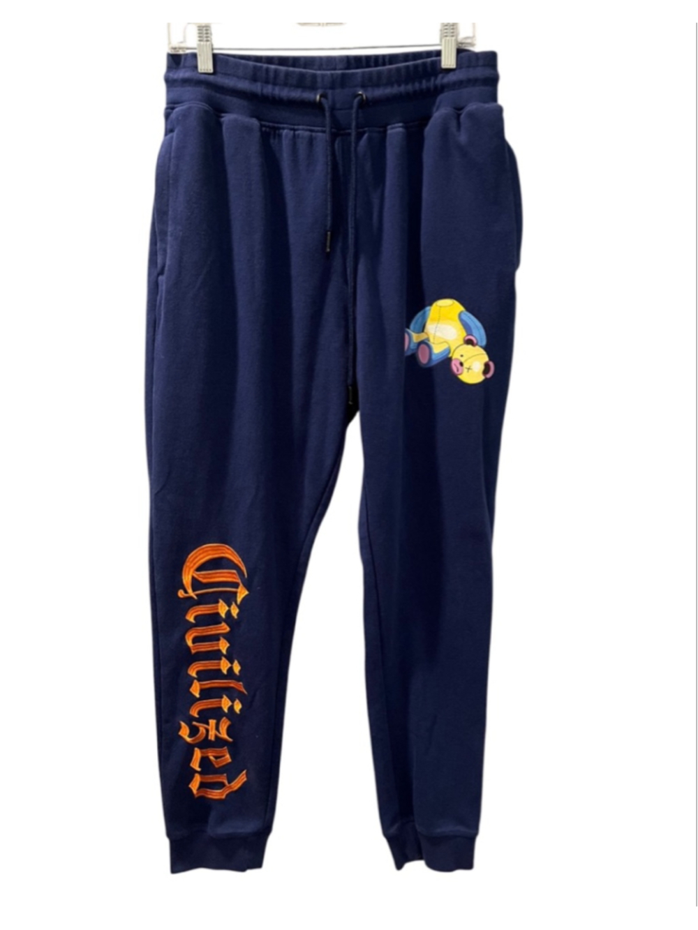 Civilized Clothing Navy Blue Teddy Bear Embroidered Streetwear Jogger Size Large